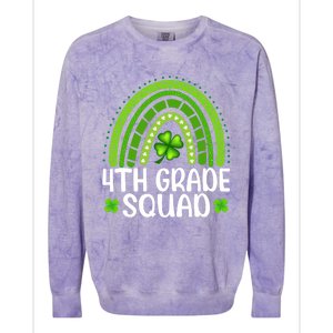 Rainbow 4th Grade Squad Teacher St Patrick's Day Gift Colorblast Crewneck Sweatshirt