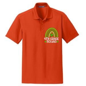 Rainbow 4th Grade Squad Teacher St Patrick's Day Gift Dry Zone Grid Polo