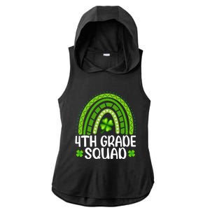 Rainbow 4th Grade Squad Teacher St Patrick's Day Gift Ladies PosiCharge Tri-Blend Wicking Draft Hoodie Tank