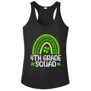 Rainbow 4th Grade Squad Teacher St Patrick's Day Gift Ladies PosiCharge Competitor Racerback Tank