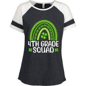 Rainbow 4th Grade Squad Teacher St Patrick's Day Gift Enza Ladies Jersey Colorblock Tee