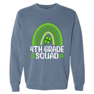 Rainbow 4th Grade Squad Teacher St Patrick's Day Gift Garment-Dyed Sweatshirt