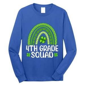 Rainbow 4th Grade Squad Teacher St Patrick's Day Gift Long Sleeve Shirt