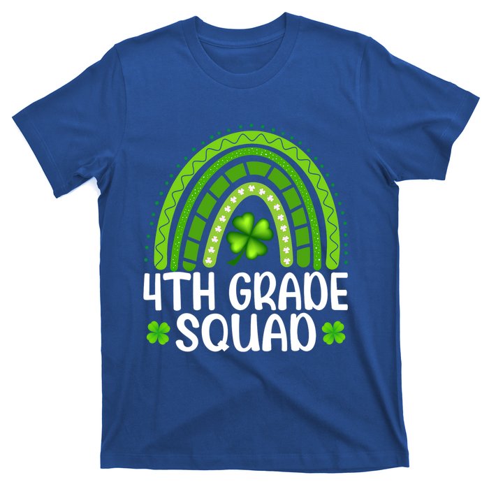 Rainbow 4th Grade Squad Teacher St Patrick's Day Gift T-Shirt