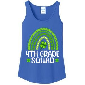 Rainbow 4th Grade Squad Teacher St Patrick's Day Gift Ladies Essential Tank