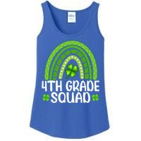 Rainbow 4th Grade Squad Teacher St Patrick's Day Gift Ladies Essential Tank