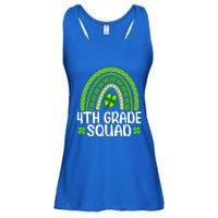 Rainbow 4th Grade Squad Teacher St Patrick's Day Gift Ladies Essential Flowy Tank