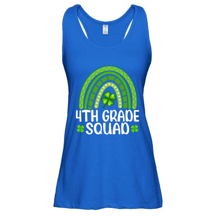 Rainbow 4th Grade Squad Teacher St Patrick's Day Gift Ladies Essential Flowy Tank