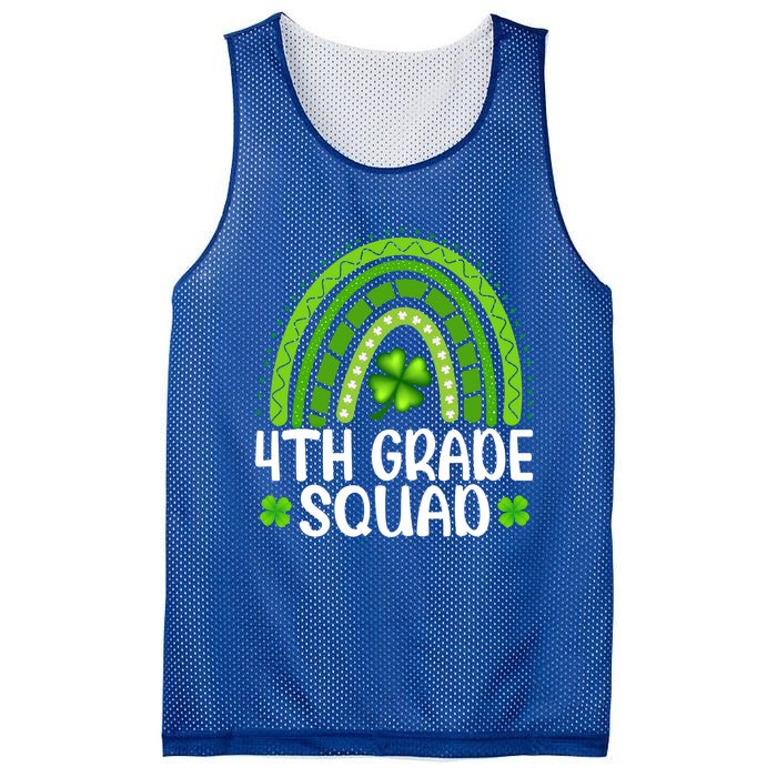 Rainbow 4th Grade Squad Teacher St Patrick's Day Gift Mesh Reversible Basketball Jersey Tank