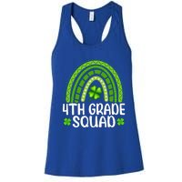 Rainbow 4th Grade Squad Teacher St Patrick's Day Gift Women's Racerback Tank