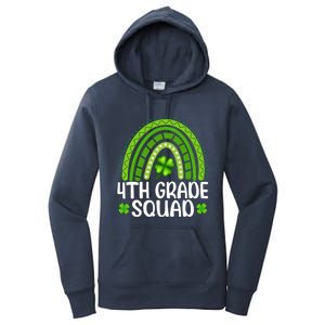 Rainbow 4th Grade Squad Teacher St Patrick's Day Gift Women's Pullover Hoodie