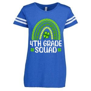 Rainbow 4th Grade Squad Teacher St Patrick's Day Gift Enza Ladies Jersey Football T-Shirt