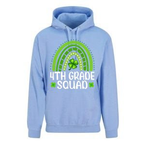 Rainbow 4th Grade Squad Teacher St Patrick's Day Gift Unisex Surf Hoodie