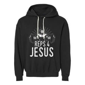 Reps 4 Jesus Gym Weightlifting Garment-Dyed Fleece Hoodie