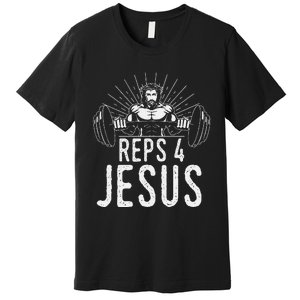 Reps 4 Jesus Gym Weightlifting Premium T-Shirt