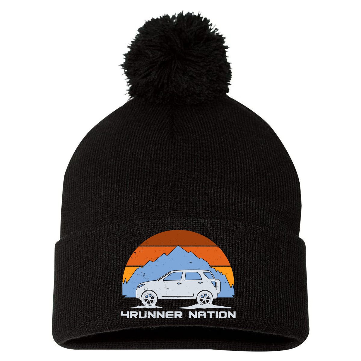 Retro 4Runner Nation Pom Pom 12in Knit Beanie