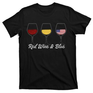 Retro 4th Of July Red Wine And Blue T-Shirt