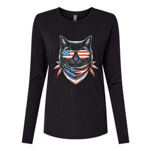 Rottweiler 4th Of July American Flag Glasses Stay Cool Womens Cotton Relaxed Long Sleeve T-Shirt