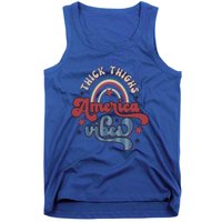 Retro 4th Of July Great Gift Funny Thick Thigs America Vibes Usa Gift Tank Top