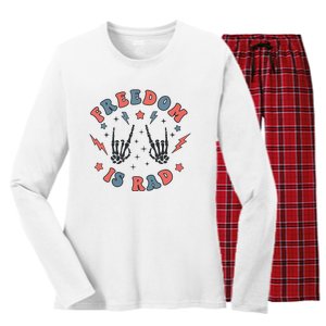 Radiology 4th Of July Freedom Is Rad Women's Long Sleeve Flannel Pajama Set 