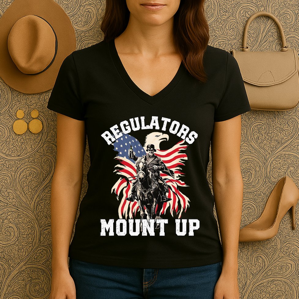 Regulators 4th Of July Independence Day Eagle Women's V-Neck T-Shirt