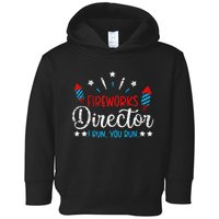 Retro 4th Of July Funny Fireworks Director If I Run You Run Toddler Hoodie