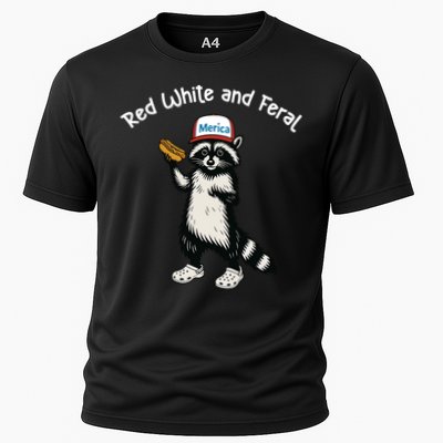 Raccoon 4th Of July Patriotic Funny Cute Red White And Feral Performance Shirt
