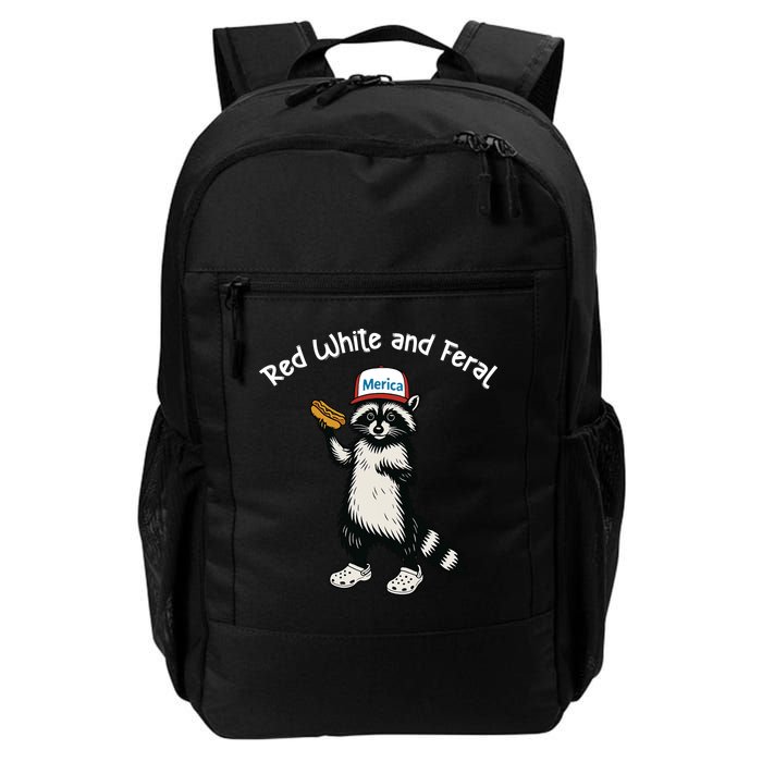 Raccoon 4th Of July Patriotic Funny Cute Red White And Feral Backpack