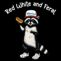 Raccoon 4th Of July Patriotic Funny Cute Red White And Feral Backpack