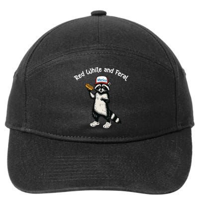 Raccoon 4th Of July Patriotic Funny Cute Red White And Feral 7-Panel Snapback Hat