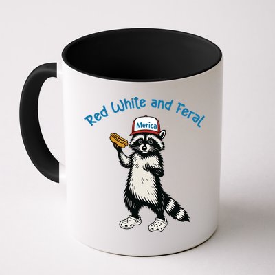 Raccoon 4th Of July Patriotic Funny Cute Red White And Feral Mug