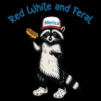 Raccoon 4th Of July Patriotic Funny Cute Red White And Feral 16oz Travel Tumbler