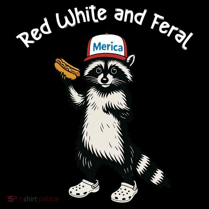 Raccoon 4th Of July Patriotic Funny Cute Red White And Feral Youth Performance Sprint T-Shirt