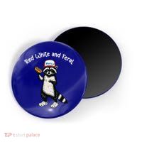 Raccoon 4th Of July Patriotic Funny Cute Red White And Feral Magnet