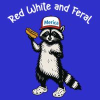 Raccoon 4th Of July Patriotic Funny Cute Red White And Feral Stripe Pom Pom Beanie