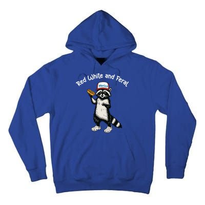 Raccoon 4th Of July Patriotic Funny Cute Red White And Feral Tall Hoodie