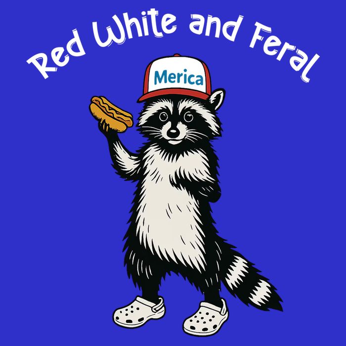 Raccoon 4th Of July Patriotic Funny Cute Red White And Feral Zip Tote Bag