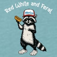 Raccoon 4th Of July Patriotic Funny Cute Red White And Feral Sueded Cloud Jersey T-Shirt