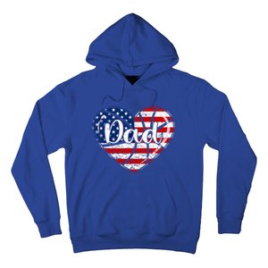 Retro 4th Of July Patriotic Basketball Dad Usa Flag Heart Great Gift Hoodie