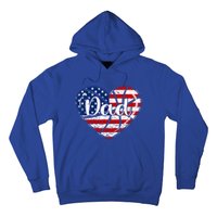 Retro 4th Of July Patriotic Basketball Dad Usa Flag Heart Great Gift Hoodie