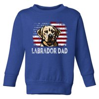 Retro 4th Of July Labrador Vintage American Flag Gift Toddler Sweatshirt