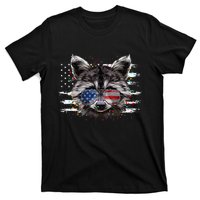 Raccoon 4th Of July Sunglasses Patriotic USA Flag T-Shirt