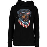 Rottweiler 4th Of July American Flag Glasses Stay Cool Womens Funnel Neck Pullover Hood