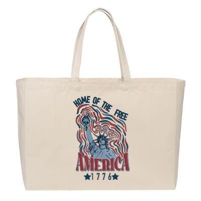 Retro 4th Of July Cotton Canvas Jumbo Tote