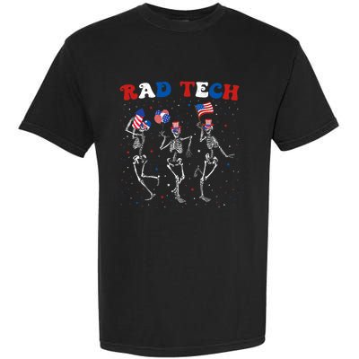 Radiology 4th Of July Rad Tech Xray Tech Skeleton Patriotic Garment-Dyed Heavyweight T-Shirt