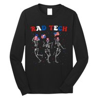 Radiology 4th Of July Rad Tech Xray Tech Skeleton Patriotic Long Sleeve Shirt