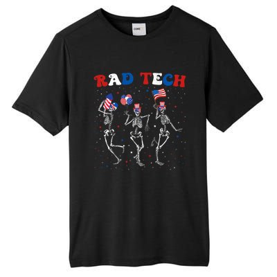 Radiology 4th Of July Rad Tech Xray Tech Skeleton Patriotic Tall Fusion ChromaSoft Performance T-Shirt