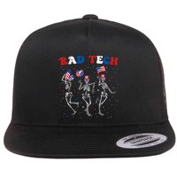Radiology 4th Of July Rad Tech Xray Tech Skeleton Patriotic Flat Bill Trucker Hat