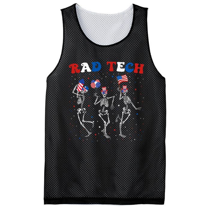 Radiology 4th Of July Rad Tech Xray Tech Skeleton Patriotic Mesh Reversible Basketball Jersey Tank