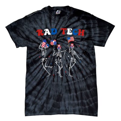 Radiology 4th Of July Rad Tech Xray Tech Skeleton Patriotic Tie-Dye T-Shirt